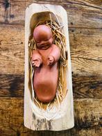 Keramiek Kindje Jezus in Kribbe - Handwerk Kloosterzusters, Ophalen of Verzenden, Gebruikt, Beeld(je), Christendom | Katholiek
