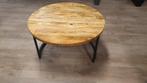 Naturelkleur ronde mangohouten salontafel van 73cm doorsnee, Ophalen, 50 tot 100 cm, Rond, Nieuw