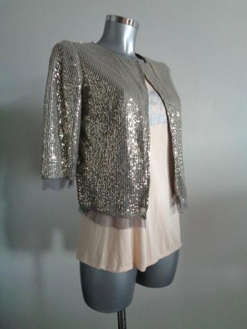 SCEE by TWIN SET gouden pailletten vestje S/M origineel beschikbaar voor biedingen
