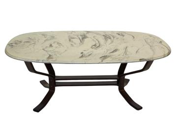 Vintage Salontafel Marmer Hout Minimalist design Zweden beschikbaar voor biedingen