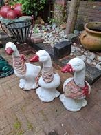 Set van 3 betonnen Ganzen, Tuin en Terras, Ophalen, Gebruikt, Beton, Dierenbeeld