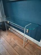 Hollywood Regency Style (plexi) glas vintage Side table, Ophalen, 25 tot 50 cm, Glas, 50 tot 100 cm