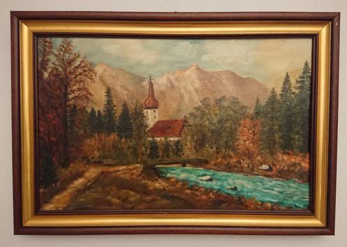Oud schilderij - Ramsau - gesigneerd - houten lijst, Antiek en Kunst, Kunst | Schilderijen | Klassiek, Ophalen