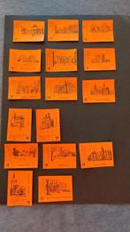 Lucifermerken, België, Oostakker Kastelen 16 stuks, Verzenden, Zo goed als nieuw, Luciferdoosjes of -merken