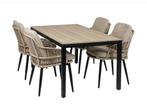 5-delige tuinset | 4 Isabel tuinstoelen (Black) | 160cm, 4 zitplaatsen, Aluminium, Ophalen of Verzenden, Zo goed als nieuw