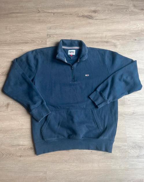 Tommy jeans kwart zip trui navy blauw, Kleding | Heren, Truien en Vesten, Zo goed als nieuw, Maat 48/50 (M), Blauw, Ophalen