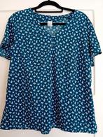 Blouse top blauw wit zwaluw vogel mt 46 print, Ophalen of Verzenden, Nieuw, Maat 46/48 (XL) of groter, Blauw