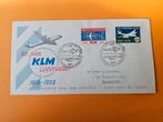 129) KLM 40jaar 1959, Postzegels en Munten, Ophalen of Verzenden, Beschreven, Nederland