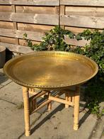 Tafeltje tafel messing goud oosters marokkaans arabisch, Ophalen of Verzenden, Rond, Minder dan 50 cm, Minder dan 100 cm