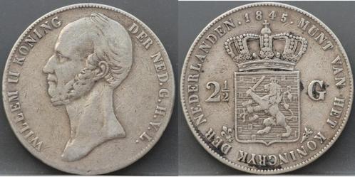 Rijksdaalder 1845 - 2 1/2 gulden 1845 lelie -  Willem 2, Postzegels en Munten, Munten | Nederland, Losse munt, 2½ gulden, Koning Willem II