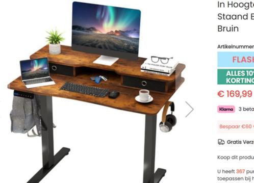Splinternieuw elektrisch instelbaar bureau & bureaustoel, Huis en Inrichting, Overige Huis en Inrichting, Nieuw, Ophalen