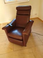 Bordeaux rode sta op stoel, echt leer, Huis en Inrichting, Fauteuils, Ophalen, Gebruikt, 50 tot 75 cm, Leer