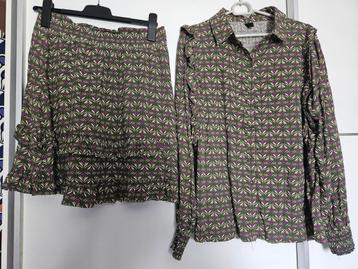 Blouse & Rok Set - Ladies Fashion Maat L beschikbaar voor biedingen