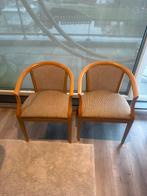 2 Houten Stoelen met Bekleding, Ophalen, Gebruikt, Twee, Bruin