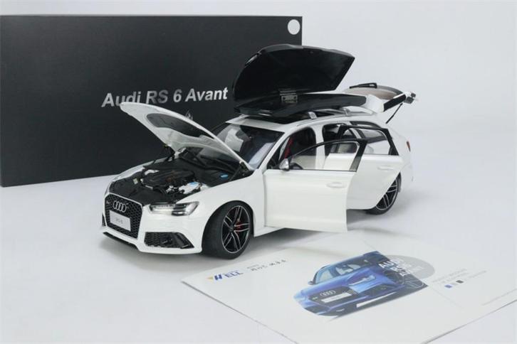 1:18 Audi RS6 Avant C7, Kleur: Wit. HQ Model!, Hobby en Vrije tijd, Modelauto's | 1:18, Nieuw, Auto, Overige merken, Ophalen of Verzenden