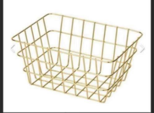 NIEUW! Wenko opbergmand metaal goudkleurig per stuk €4,99, Huis en Inrichting, Woonaccessoires | Schalen en Manden, Nieuw, Mand