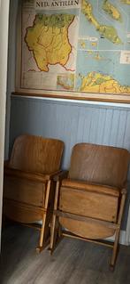 Twee vintage theater-/bioscoopstoelen, Ophalen, Gebruikt, Twee, Bruin