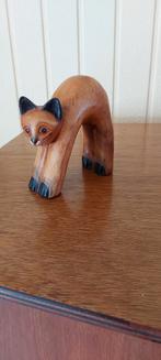Vintage jaren 60 handgesneden massief houten kat uitrekkend, Ophalen