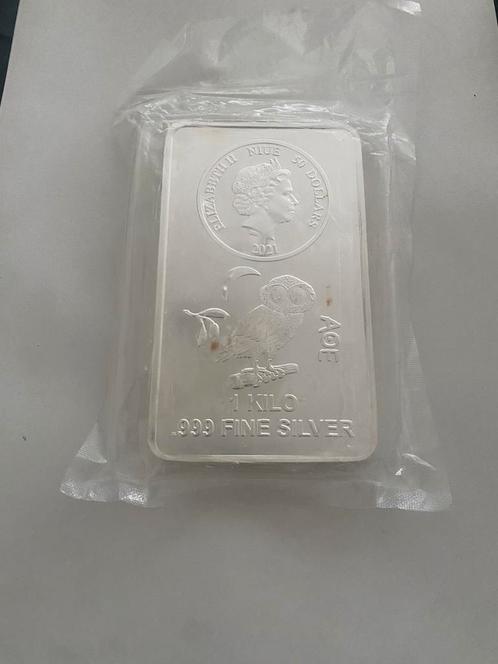 Asahi Niue 50 dollar 1kg 1000gr muntbaar zilverbaar zilver, Postzegels en Munten, Edelmetalen en Baren, Zilver, Ophalen of Verzenden