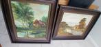2 schilderijen in dezelfde klassiek houten lijst, Huis en Inrichting, Woonaccessoires | Lijsten, Ophalen of Verzenden, Zo goed als nieuw
