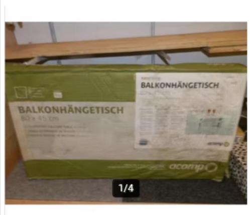 Hangtafel balkon easyliving nieuw verstelbaar., Tuin en Terras, Tuintafels, Nieuw, Rechthoekig, Kunststof, Ophalen of Verzenden
