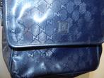Gucci donker blauwe schoudertas monogram print band, Sieraden, Tassen en Uiterlijk, Tassen | Damestassen, Verzenden, Zo goed als nieuw
