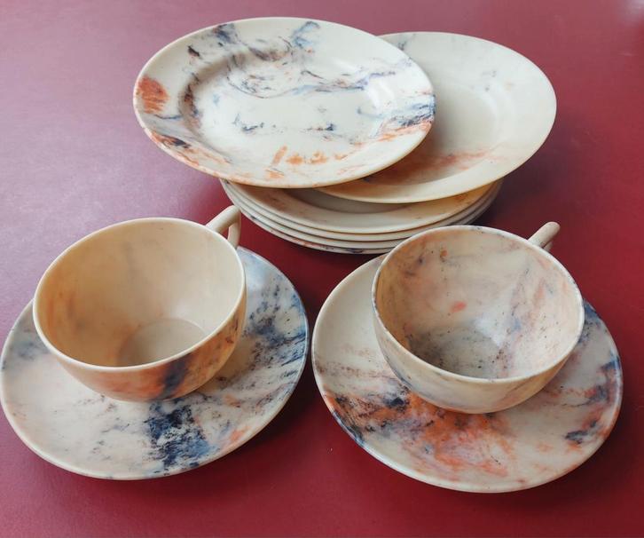 BANDALASTA, 20/30tiger jaren servies, 10 delen, bakeliet, Antiek en Kunst, Curiosa en Brocante, Ophalen of Verzenden