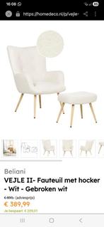 Nieuwe prachtige fauteuil met hocker set, Minder dan 75 cm, Nieuw, Ophalen of Verzenden, Stof