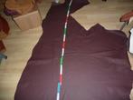 Donkerrood nr 2 groot restant echt leer rundleer, Hobby en Vrije tijd, Verzenden, Leer of Kunstleer, Nieuw, 30 tot 120 cm