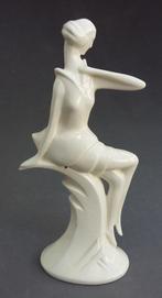Om 1930-1935 Sitzendorf Keramiek Beeld Sculptuur Dame Vrouw, Antiek en Kunst, Antiek | Keramiek en Aardewerk, Ophalen of Verzenden