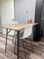 Moderne bar/eettafel inclusief stoelen, 100 tot 150 cm, Zo goed als nieuw, Rechthoekig, 50 tot 100 cm