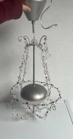“Prinsessen” hanglamp, met kraaltjes en diamantjes, Ophalen of Verzenden, Gebruikt, Overige materialen, 50 tot 75 cm