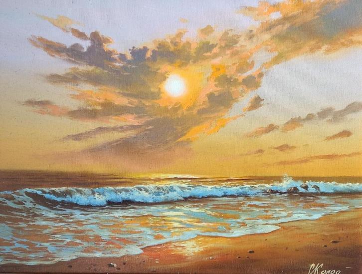 Sergey Kolodyazhniy - Strandgezicht (2021), Antiek en Kunst, Kunst | Schilderijen | Klassiek, Ophalen of Verzenden