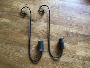 Vintage metalen kandelaars - Set van 2 beschikbaar voor biedingen