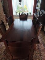 Eiken eettafel met 6 stoelen, Huis en Inrichting, Tafels | Eettafels, Ophalen, Gebruikt, Eikenhout, 50 tot 100 cm