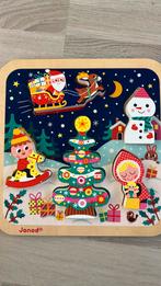 Janod kerst puzzel hout, Ophalen of Verzenden, Minder dan 10 stukjes, Zo goed als nieuw, Van hout