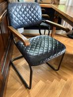 Eleonora 2 Eetkamerstoelen Toby Java Leather Blue stoelen, Ophalen, Gebruikt, Twee, Blauw