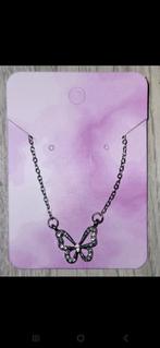 Zilverkleurige ketting vlinder, Ophalen of Verzenden, Nieuw, Zilver, Overige materialen