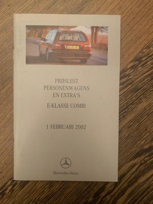 NL prijslijst Mercedes-Benz E-klasse combi S210 W210 2002, Boeken, Auto's | Folders en Tijdschriften, Nieuw, Mercedes, Ophalen of Verzenden