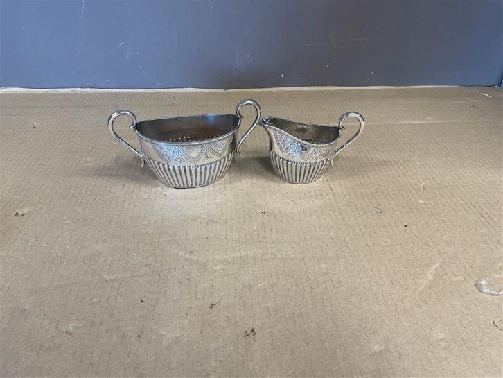 Zilver melk en suiker kan, Antiek en Kunst, Antiek | Servies los, Ophalen of Verzenden
