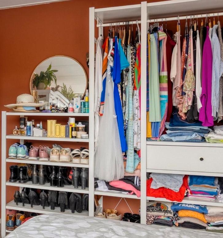 Open kledingkast wit - in prijs verlaagd - afhalen 11 jan., Huis en Inrichting, Kasten | Kledingkasten, Gebruikt, 200 cm of meer