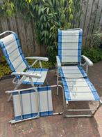 Dukdalf aluminium campingstoel en voetensteun, Ophalen, Gebruikt, Campingstoel