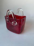 Glazen vaasje tas , rood, Huis en Inrichting, Woonaccessoires | Vazen, Ophalen of Verzenden, Minder dan 50 cm, Rood, Glas