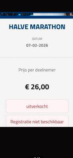 Ik zoek ticket halve marathon groningen!, Eén persoon, Oktober