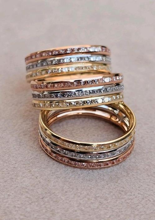 Prachtige Dames bi-color 14k gouden ring, Sieraden, Tassen en Uiterlijk, Ringen, Nieuw, 17 tot 18, Goud, Goud, Ophalen of Verzenden