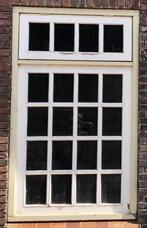 Oude hardhouten raam kozijnen en deur, Doe-het-zelf en Verbouw, Kozijnen en Schuifpuien, Gebruikt, Raamkozijn, 150 tot 225 cm