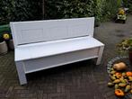 Leuke witte houten klepbank., Ophalen, Gebruikt