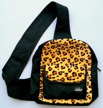 Nieuw : Wild Nici nylon cross body tas met velours panter beschikbaar voor biedingen