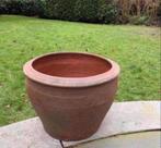 XL grote bruine terracotta hardgebakken kwaliteit tuinpotten, Tuin en Terras, Bloempotten, 40 cm of meer, Rond, Zo goed als nieuw