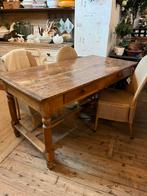 Oude franse antieke eet tafel bureau, Brocante, landelijk, Ophalen of Verzenden